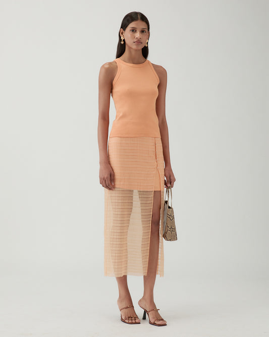 Bailey Tank Cotton Blend Jersey Orange