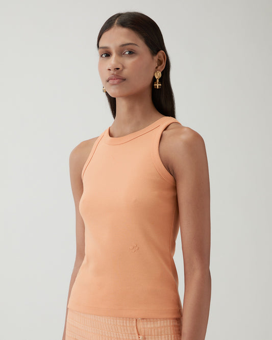 Bailey Tank Cotton Blend Jersey Orange