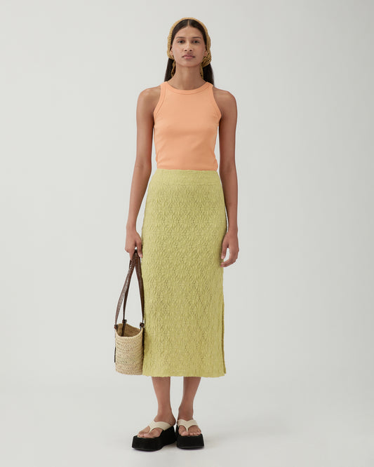 Justine Skirt Lace Floral Lime