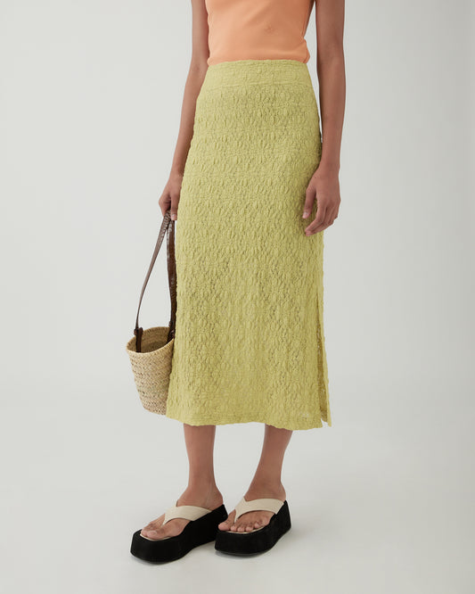 Justine Skirt Lace Floral Lime