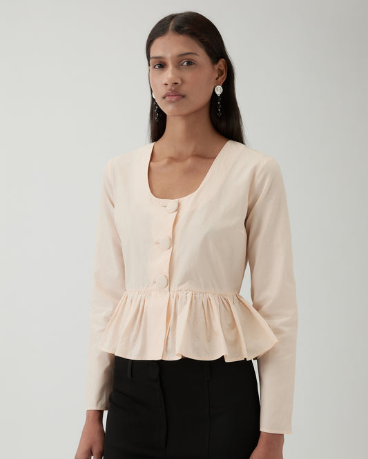 Lana Blouse Silk Blend Taffeta Apricot