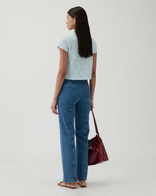 Athena Trousers Organic Cotton Denim Blue
