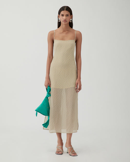 Kennedy Dress Check Green
