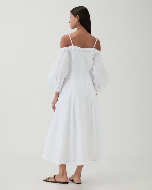 Leila Dress Organic Cotton Off-White