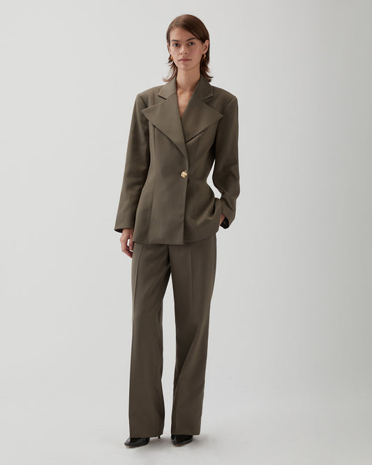 Leila Blazer Tencel Blend Grey