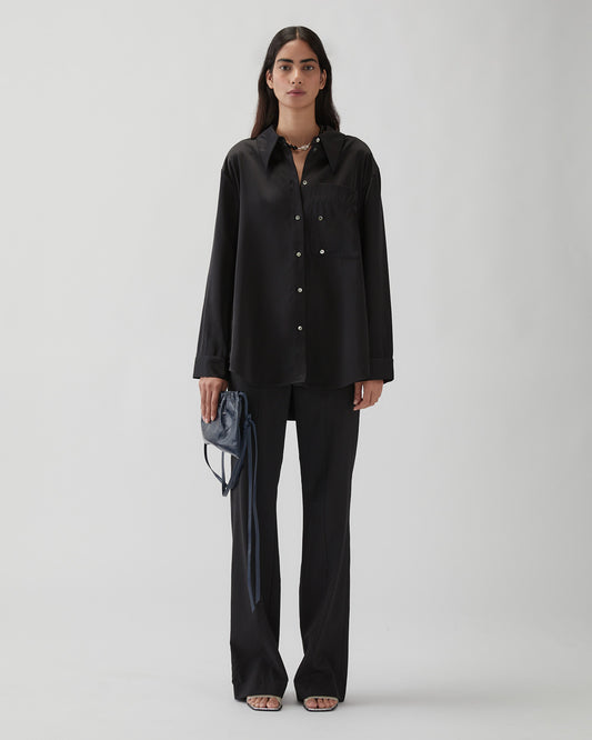 Ellis Shirt Duchesse Satin Black