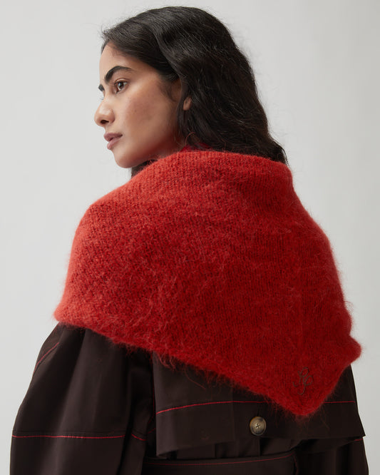 Maxi Triangle Scarf Alpaca Blend Red