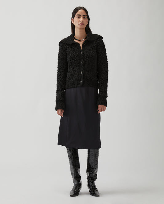 Ashley Cardigan Bouclé Alpaca Black
