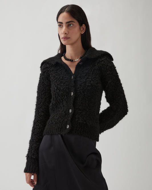 Ashley Cardigan Bouclé Alpaca Black