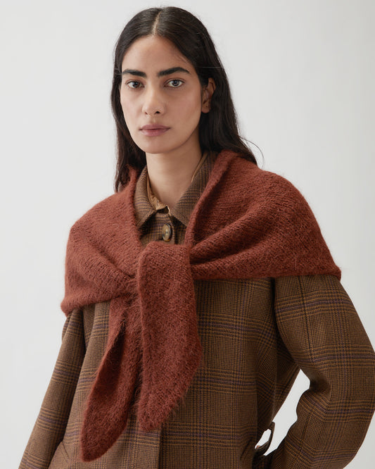 Maxi Triangle Scarf Alpaca Blend Brown