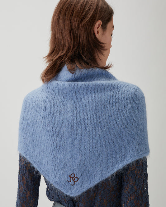 Maxi Triangle Scarf Alpaca Blend Blue