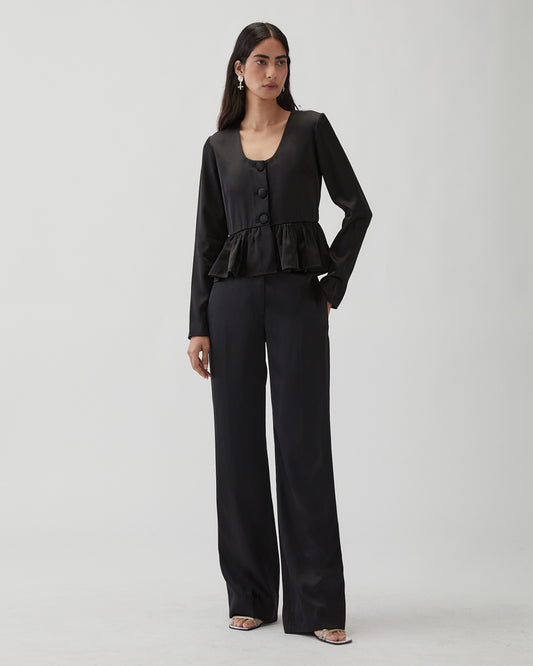 Cathy Trousers Duchesse Satin Black