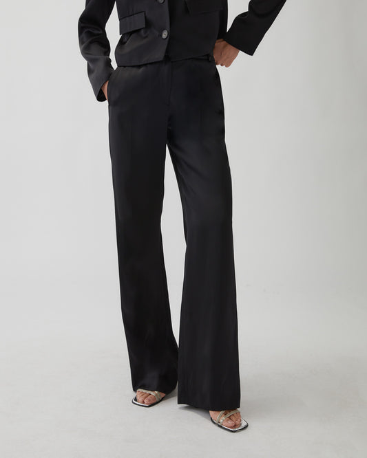 Cathy Trousers Duchesse Satin Black
