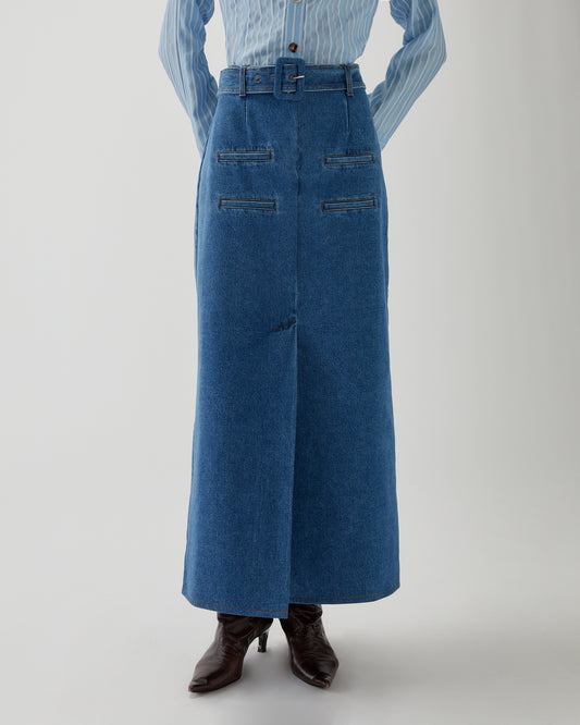 Nana Skirt Organic Cotton Denim Blue