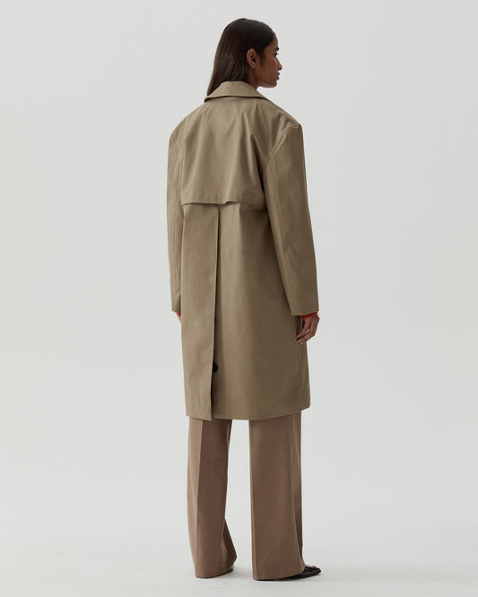 Rhys Trenchcoat Cotton Twill Khaki