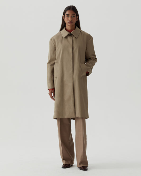 Rhys Trenchcoat Cotton Twill Khaki