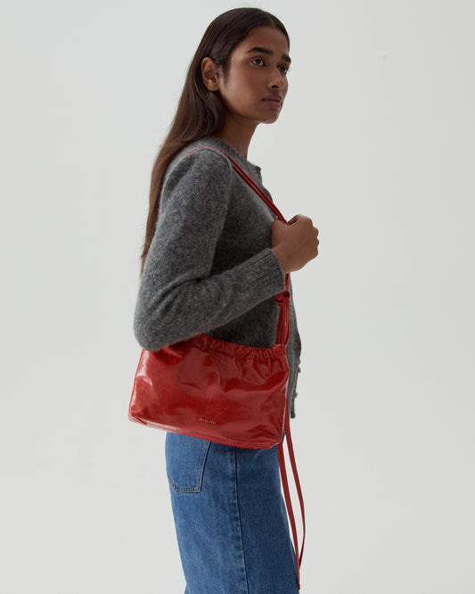 Camila Crossbody Tote Leather Rosso