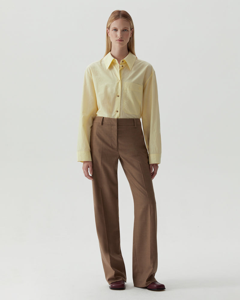 Cathy Trousers Wool Suiting Walnut