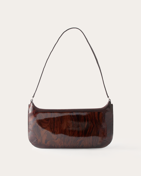 Cassie Bag Patent Leather Wood Brown