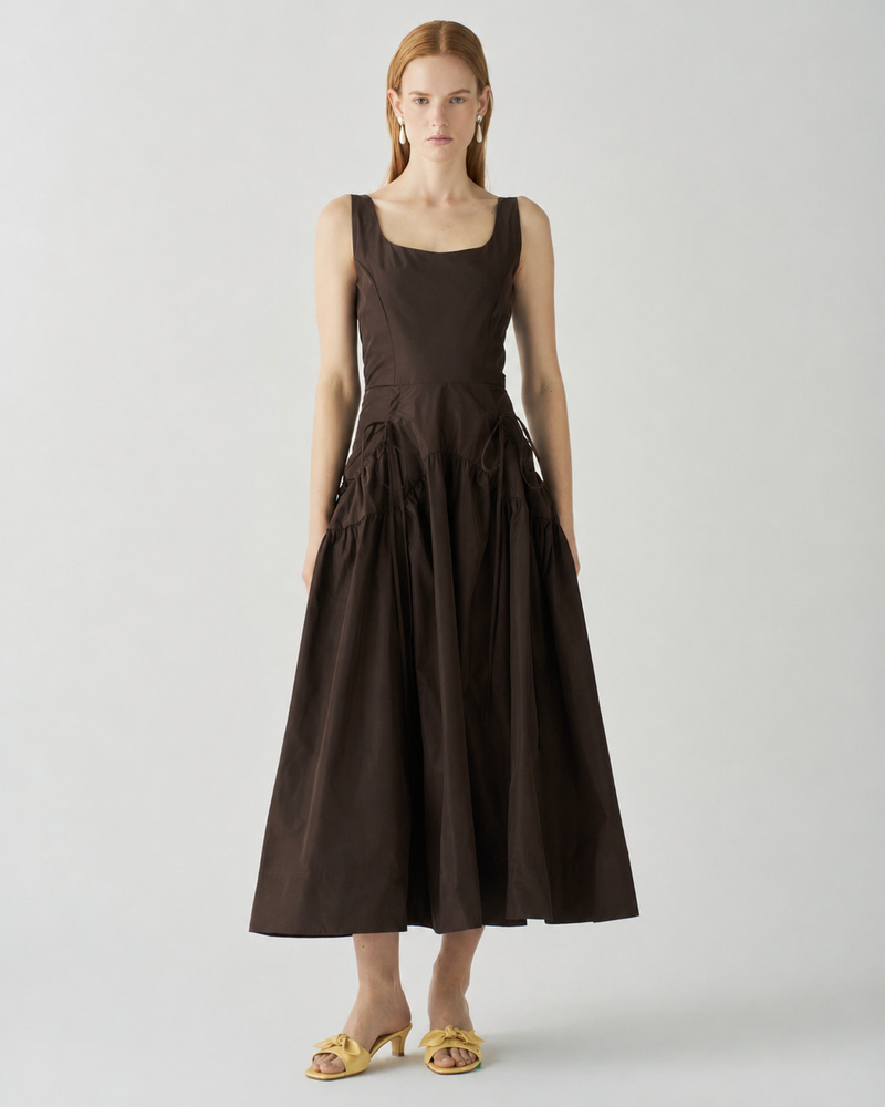 Erica Dress Taffeta Chocolate