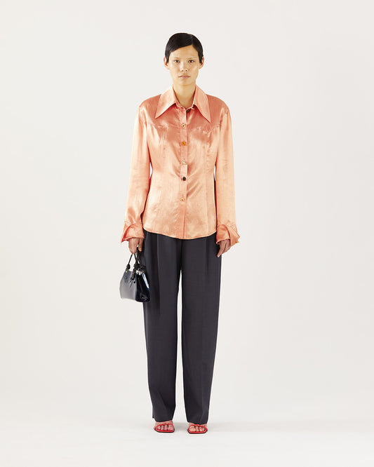 Camille Shirt Acetate Satin Pink