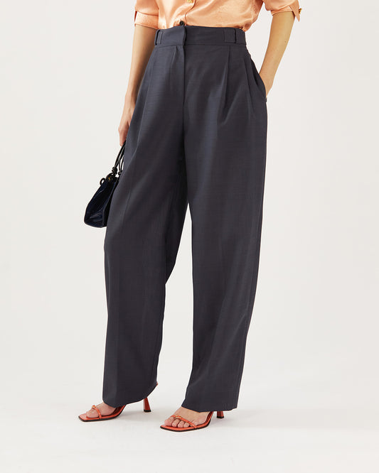 Eunah Trousers Wool Blend Suiting Slate