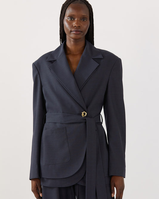 Johanna Blazer Wool Blend Suiting Slate