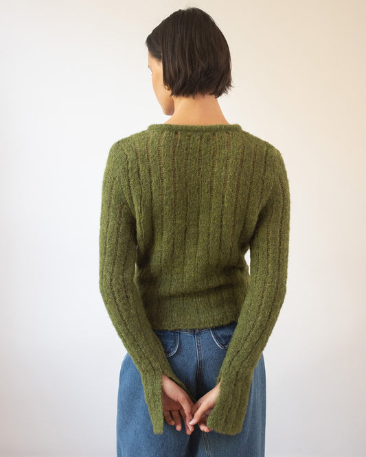 Robyn Cardigan Alpaca Green