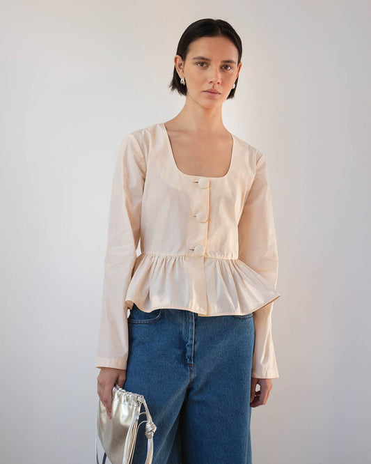 Lana Blouse Silk Blend Taffeta Apricot