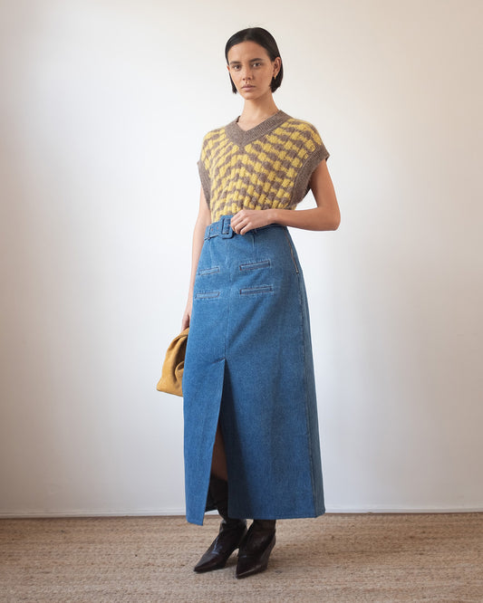 Nana Skirt Organic Cotton Denim Blue