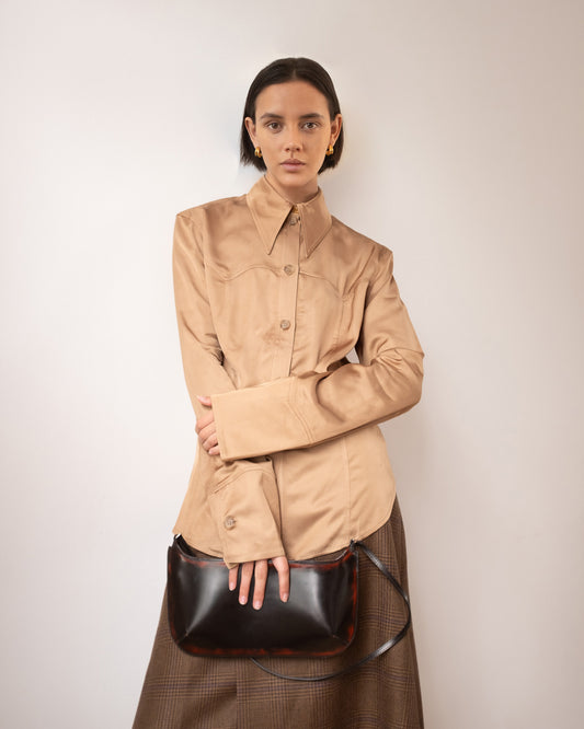 Camilla Shirt Satin Twill Tan