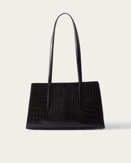 Erin Tote Leather Embossed Black