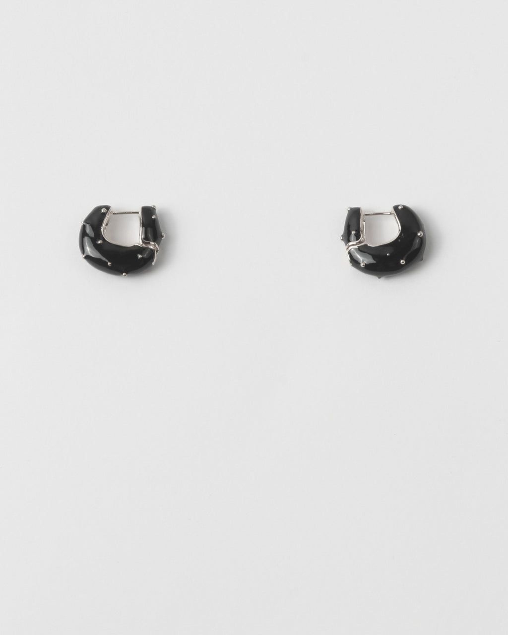 Iris Hoop Earrings Silver Plated with Enamel