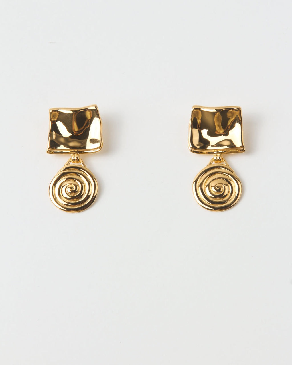 Swirl Fold Earrings Gold Plated