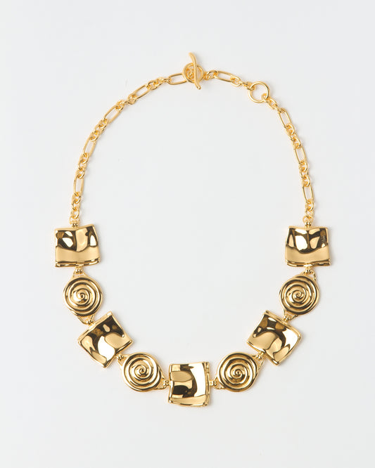 Squiggle Necklace Gold Plated