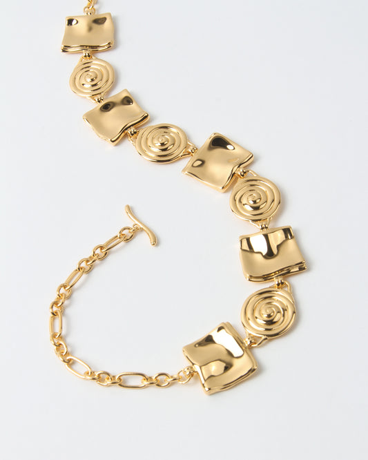 Squiggle Necklace Gold Plated