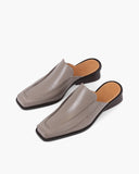 Miki Mule 30mm Leather Dark Taupe - Special Price