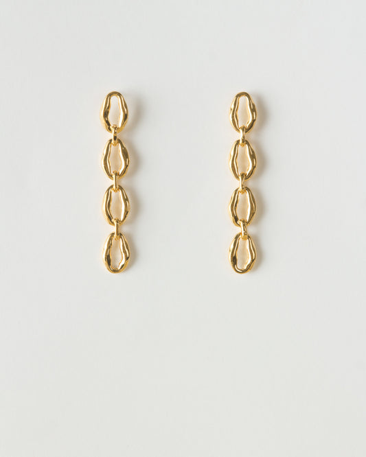 Munch x Rejina Pyo Molten Chain Earrings Gold Plated