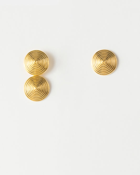 Asymmetric Spin Earrings Gold Plated