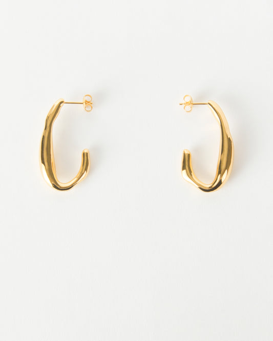 Oblong Hoops Gold Plated