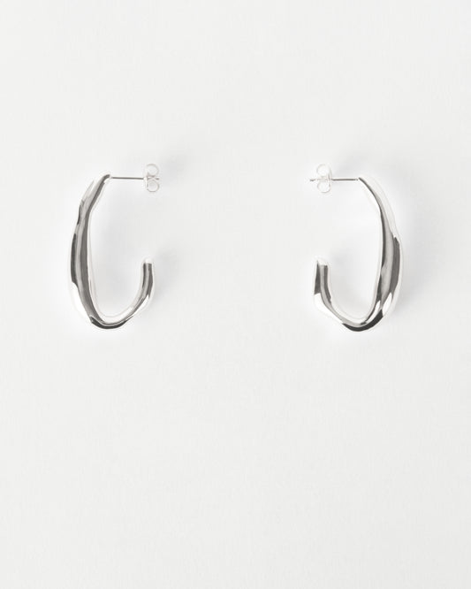 Oblong Hoops Silver Plated