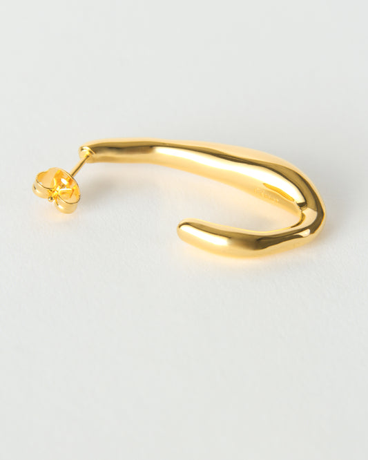 Oblong Hoops Gold Plated