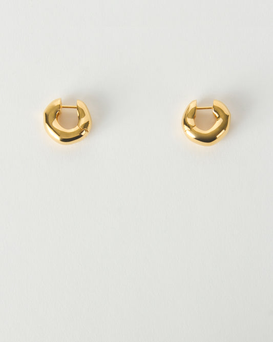 Molten Hinged Hoops Gold Plated