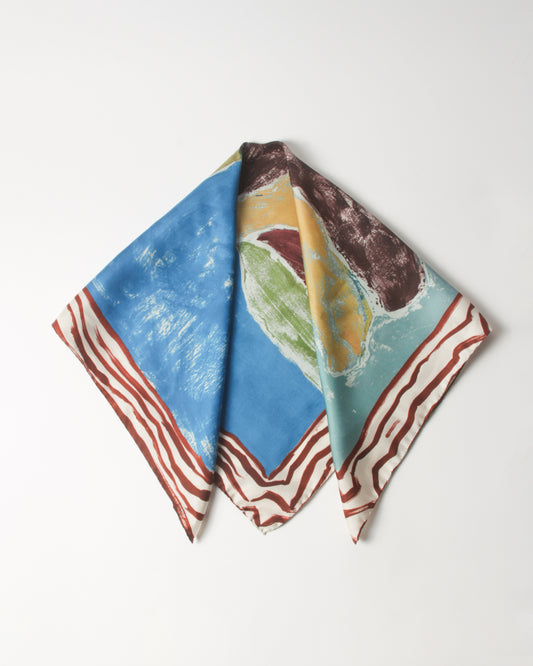 Munch x Rejina Pyo Silk Scarf Print Blue