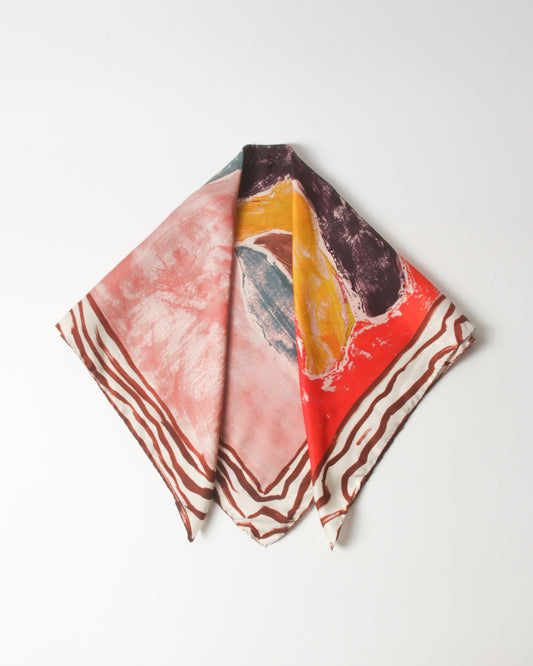 Munch x Rejina Pyo Silk Scarf Print Red