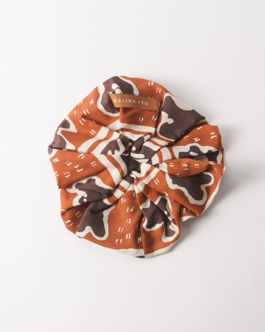 Scrunchie Tencel Print Brown