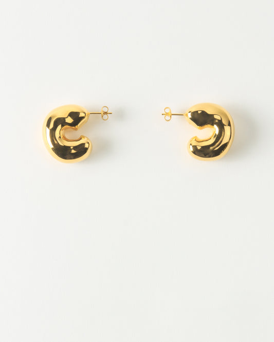 Large Molten Hoops Gold Plated