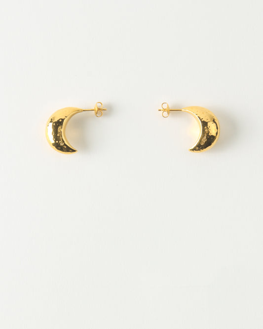Large Moon Hoops Gold Plated