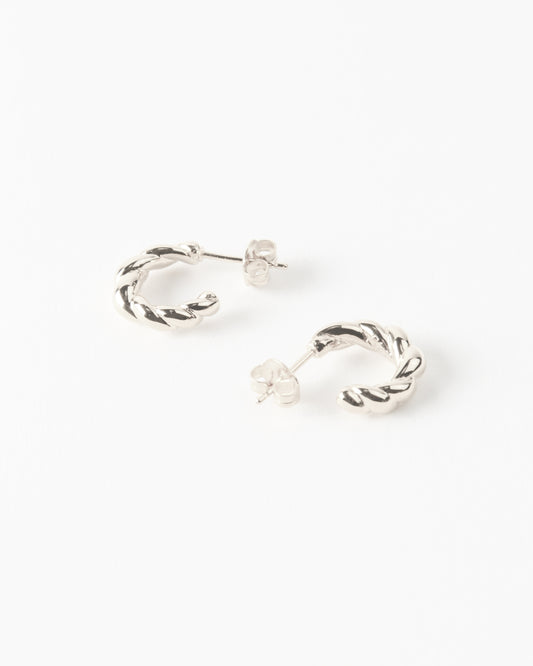 Mini Twirl Hoops Silver Plated