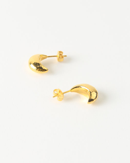 Mini Moon Hoops Gold Plated